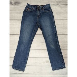 Eddie Bauer Flannel Lined Jeans Womens 6 Blue Denim Boyfriend Relaxed